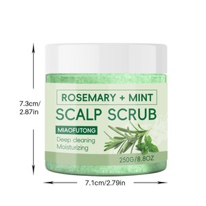 Gommage capillaire végétalien sans cruauté à la menthe et au romarin, hydratant et exfoliant, nettoyage en profondeur, contrôle du sébum pour des cheveux lisses et soyeux - Product Image 6