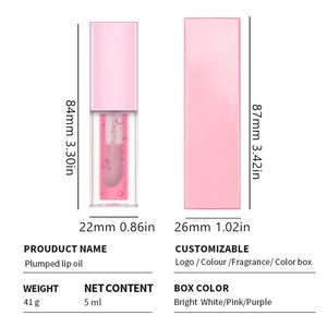 Hot Selling Big Brush Plant Clear Lip Plumper Oil <b>No</b> <b>Logo</b> Customized Scent Vegan Mineral Moisturizing Long-lasting 23 Flavors - Product Image 2