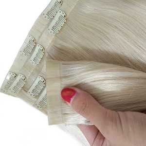Extensiones de cabello Jasmine 100% cabello humano virgen con clip, extensiones de cabello con clip sin costuras, extensiones de cabello humano natural de lujo. - Product Image 4
