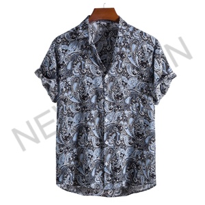 Camisa de Vestir Personalizada para Hombre, Estampado de Pata de Gallo, Estilo Hawaiano, Manga Corta, Casual, para Playa, con Botones - Product Image 3