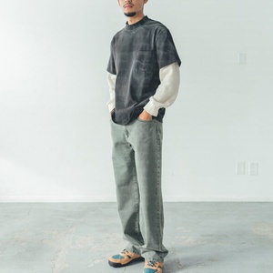 Camiseta de Manga Larga de Algodón Grueso de Doble Capa con Bolsillo, Estilo Casual, Lavada al Ácido, Desteñida al Sol, Personalizada de Topshow - Product Image 4