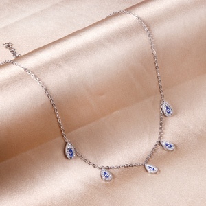 สร้อยคอแฟชั่นแบบกันน้ำสั่งทำพิเศษ ชุบทอง 18K สแตนเลสสตีลรูปดวงตา สำหรับผู้หญิง - Product Image 2