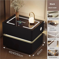 Table de chevet intelligente multifonctionnelle moderne, rechargeable sans fil, déverrouillage par empreinte digitale, design en bois écologique et durable, pour hôtel