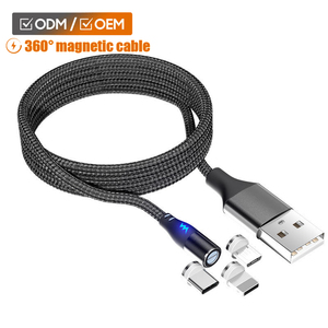 MS 홀세일 <span class=keywords><strong>3</strong></span> in 1 마그네틱 USB 케이블 <span class=keywords><strong>2</strong></span>.4A 고속 충전 360도 회전 데이터 마그네틱 충전 케이블 - Product Image 1