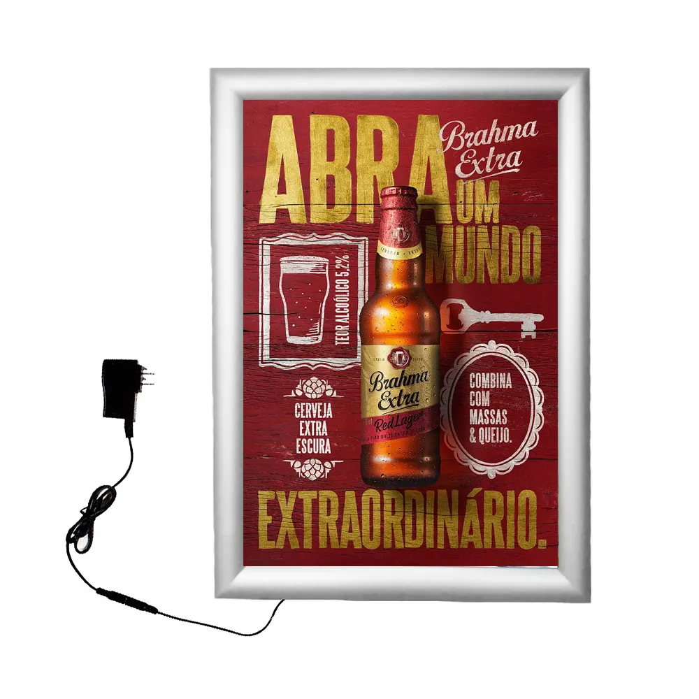 एलईडी प्रकाश बॉक्स विज्ञापन एल्यूमीनियम फ्रेम चुंबक स्लिम एकल साइड एलईडी लाइट बॉक्स