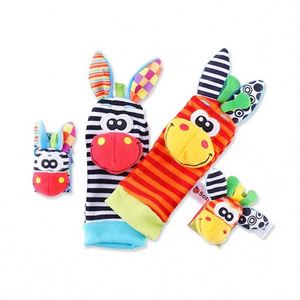 Donkey <b>Giraffe</b> Deer Monkey Soft Fabric Rattle Bracelet Wristbands <b>Socks</b> Wrist Rattles and Foot Finders Baby Toys - Product Image 3