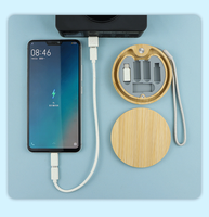 Nouveau câble de charge magnétique écologique 6 en 1 en bambou, gaine en PVC, gestion des câbles, conducteurs en cuivre pur, charge multi-têtes