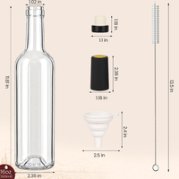 Bouteille en verre transparente de 500 millilitres, bouteille en verre, flacon de parfum en verre, flacon de parfum de luxe en verre, flacon compte-gouttes en verre