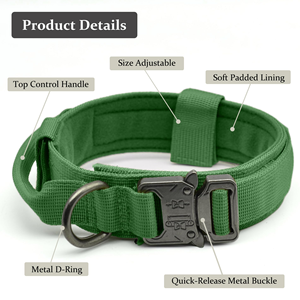 Tactical Dog <b>Collar</b> With Handle Durable Outdoor Nylon Dog <b>Collar</b> Adjustable Training <b>Collar</b> for Large Dogs - Product Image 2