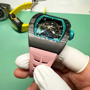 High-quality Carbon Fiber <b>Skeleton</b> <b>Automatic</b> <b>Watch</b> With Colorful Rubber Strap - Product Image 2