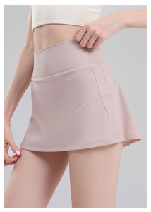 กระโปรงกีฬาเอวสูงทรงพลีทสำหรับผู้หญิง มีกระเป๋าใส่โทรศัพท์ด้านหลัง ป้องกันการมองทะลุ เหมาะสำหรับเล่นเทนนิส กอล์ฟ และกีฬาอื่นๆ ผ้าเนื้อยืด - Product Image 5