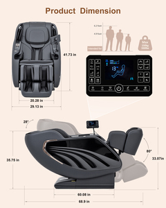 Fauteuil de massage moderne pour salon, corps entier, zéro gravité, rouleaux de massage pour les pieds, chauffage du dos, écran tactile LCD, rail SL - Product Image 5