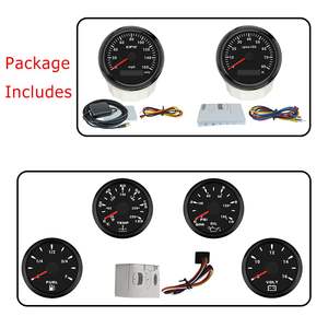 85mm GPS 속도계 52mm 연료 레벨 측정기 160MPH 0-8000RPM 타코미터 게이지 세트 7 색 백라이트 블랙 마린 용품 - Product Image 3