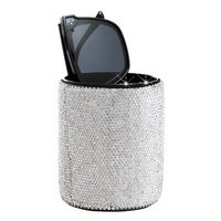 Boîte de rangement de bureau en cristal, pot cloutée de maquillage pour pinceau, pot porte-stylo en cristal