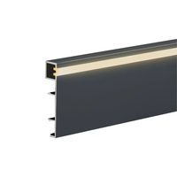 Plinthe LED moderne en alliage d'aluminium de 8 cm de hauteur, finition anodisée, pour cuisine, salon, salle de bain, accessoires de sol