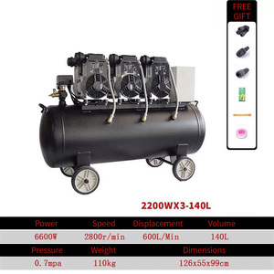Compresor de Aire Eléctrico Sin Aceite de <span class=keywords><strong>220V</strong></span>, Silencioso, de Pistón, Industrial, Portátil, con <span class=keywords><strong>Pistola</strong></span> de Pulverización, Cuchilla de Aire, Alimentación CA, Incluye Motor y Bomba - Product Image 5