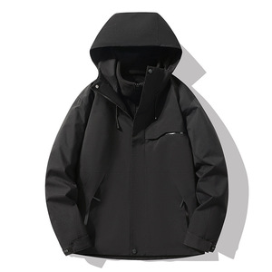 Veste d'hiver imperméable unisexe grande taille 3 en 1, veste de randonnée <span class=keywords><strong>chaude</strong></span> détachable, veste d'extérieur pour homme, veste à capuche coupe-vent - Product Image 3