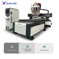 Machine de fraisage CNC ATC Xunke robuste 1325 avec broche de refroidissement par air 9KW et changeur d'outils 12 positions pour la conception 3D de meubles