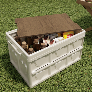 Boîte de rangement pliable pour l'extérieur, bac de rangement pliable en plastique PP pour le <span class=keywords><strong>camping</strong></span>, la voiture, la maison et l'organisation du jardin - Product Image 2