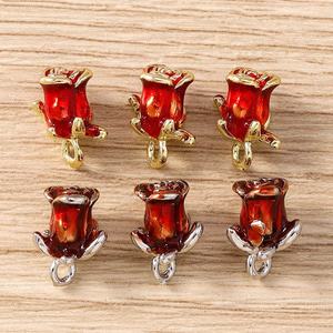 Модный кулон в виде красной розы, романтичный, из сплава, для самостоятельного изготовления, для чехлов для телефонов, брелоков, украшений, аксессуаров для рукоделия - Product Image 3