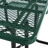 Table de pique-nique moderne en métal thermoplastique durable ADA carrée de 36 pouces, verte, pour parc, mobilier d'extérieur, OEM