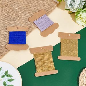 80 pièces 3x4 pouces ruban organisateur de stockage plat bobine bobine Kraft fil bobines carte fil support papier artisanat - Product Image 6