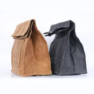 Changrong Custom Eco-Vriendelijke Gewaxte Canvas Herbruikbare Lunch Tassen Voor Mannen