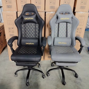 High Quality Luxury Black Grey Leather Home <strong>Office</strong> <strong>Game</strong> <strong>Chair</strong> Ergonomic Gaming <strong>Chair</strong> Adjustable Lumbar - Product Image 1
