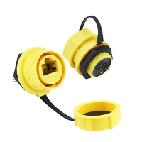 Connecteur de transmission de données et de charge Lshitech A396/A397 100M RJ45 femelle en cuivre 125V, étanche à la poussière et à l'eau, pour montage sur panneau