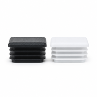 Embout de tube carré, embout de protection pour pieds de table et de chaise, embout de tube en alliage, embout intérieur, noir/blanc PE