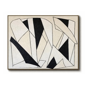 Peinture Minimaliste Noire et Blanche en Gros, Œuvre d'Art Texturée 3D, Décoration Esthétique pour la Maison et la Conception Intérieure Commerciale - Product Image 6