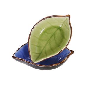 Petite assiette en céramique de style japonais en forme de feuille, pour vinaigre, sauce soja, assaisonnements, assiette à os, assiette à assaisonnements multi-usages - Product Image 4
