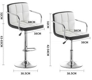 Juego de <span class=keywords><strong>2</strong></span> Taburetes de Bar de Lujo con Altura Regulable, Sillas Giratorias para Barra de Cocina con Reposabrazos y Reposapiés - Product Image 2
