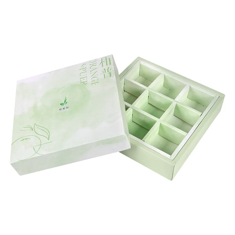 Factory hot sell tea paper box packaging lid and base box luxury food folding cheap macaron box gift packing customized