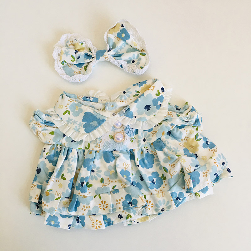 Blue floral princess dress hair clip