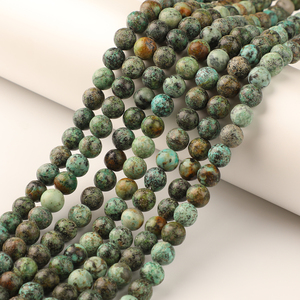 Perles rondes en <span class=keywords><strong>pierre</strong></span> <span class=keywords><strong>naturelle</strong></span> de 38cm en cristal de turquoise africaine perles en vrac pour la fabrication de bijoux <span class=keywords><strong>à</strong></span> bricoler soi-même 4 6 8 10 12mm vente en gros - Product Image 6