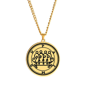 Collar con Colgante de Acero Inoxidable con Sello de Origen Demoníaco del Rey Asmoday, Sello de Goetia, Amuleto Talismán, Llave Menor de Salomón - Product Image 1