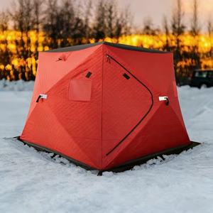 Grande tente de pêche sur glace isolée, carrée, double couche, en coton épais, résistante au froid, pour l'hiver et l'extérieur - Product Image 3