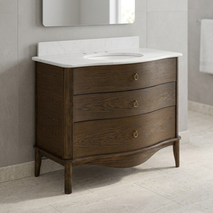 Meuble de salle de bain moderne en bois avec trois tiroirs, unité de rangement multifonctionnelle étanche de type coulissant sur pied - Product Image 4