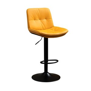 Taburete de Bar Moderno con Respaldo, Altura Ajustable, Base Giratoria de Metal, para Uso Comercial - Product Image 3