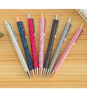 Stylos à bille avec paillettes et sequins, stylo à bille rétractable, à encre noire, en métal, à bout moyen, nouveauté - Product Image 6