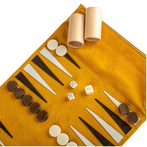 Premium Quality Leather <b>Backgammon</b> Game <b>Set</b> with Elegant Finish for <b>Travel</b> Use Custom Branded Foldable Durable Design - Product Image 2