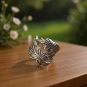 Orecchini a polsino in argento tibetano con design vegetale, stile vintage, gioielli unisex in lega, placcati argento antico color oro bianco - Product Image 2