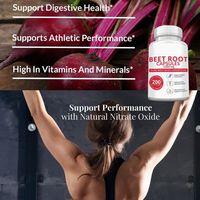 Capsules de racine de betterave, soutien de la circulation, oxyde nitrique, énergie, OEM, étiquette privée, complément végétalien pour adultes, bien-être quotidien