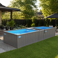 Maßgefertigter Zweizonen-Kaltwasserbecken aus Fiberglas, Spa-Container, Schwimmbecken für Kinder, Outdoor Heiß-/Kalttherapiesystem, Langlebig