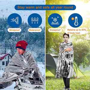 Paquete de 6 Mantas de Emergencia de Mylar - Equipo de Supervivencia Duradero, Ligero e Impermeable para Acampar, Hacer Senderismo y Rescate al Aire Libre - Product Image 3