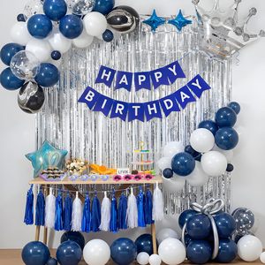 Nuovo Set di Palloncini in Lattice con Banner '<span class=keywords><strong>Buon</strong></span> Compleanno' in Oro Rosa, Nero, Viola, Blu e Argento, con Coriandoli e Paillettes per Decorazioni Festa - Product Image 3
