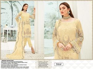 Costume pakistanais dernier modèle avec fausse georgette lourde avec broderie lourde Costume Salwar de l'Inde - Product Image 6