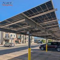 Système de abri de stationnement solaire en acier galvanisé Q235B avec certification TUV, garantie de 12 ans, charge de vent de 60 m/s, charge de neige de 1,4 kN/m²