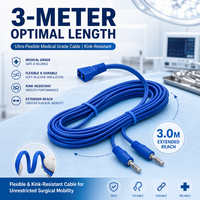Câble de coagulation bipolaire stérile jetable 3M, norme américaine, avec fiche ergonomique angulaire et double connecteur banane pour la chirurgie